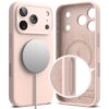 coque silicone magnetic magsafe pour iphone 17 pro ringke sable rose