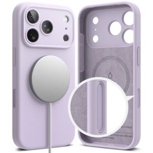 coque silicone magnetic magsafe pour iphone 17 pro ringke violet clair