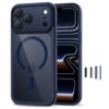 coque magpeak magsafe cc pour iphone 17 pro tech protect bleu profond/transparent