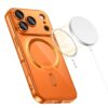 coque magflex magsafe pour iphone 17 pro tech protect orange cosmique brillant