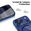 coque magflex magsafe pour iphone 17 pro tech protect bleu profond brillant