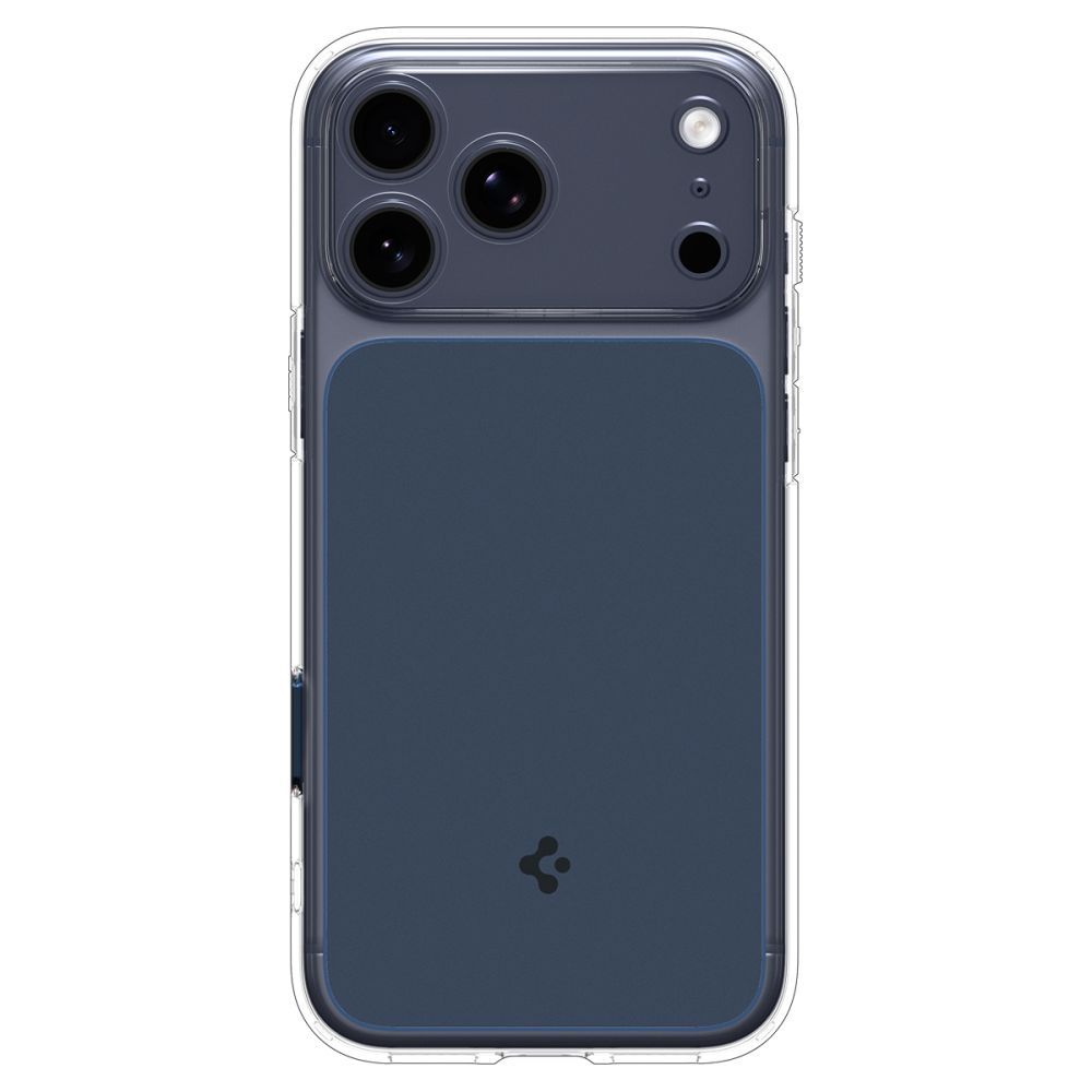 coque ultra hybrid ”t” mag magsafe pour iphone 17 pro spigen bleu mat