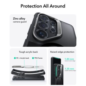 coque classic hybrid kickstand magsafe pour samsung galaxy s26 ultra esr transparent/noir