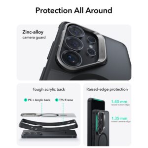 coque classic hybrid kickstand magsafe pour samsung galaxy s26 ultra esr noir givré