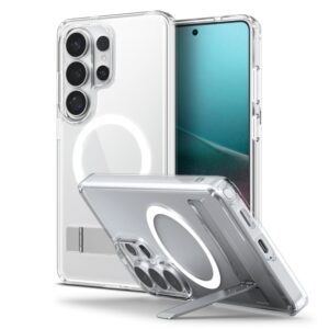 coque ultra hybrid "s" magsafe pour samsung galaxy s26 ultra spigen transparent/blanc