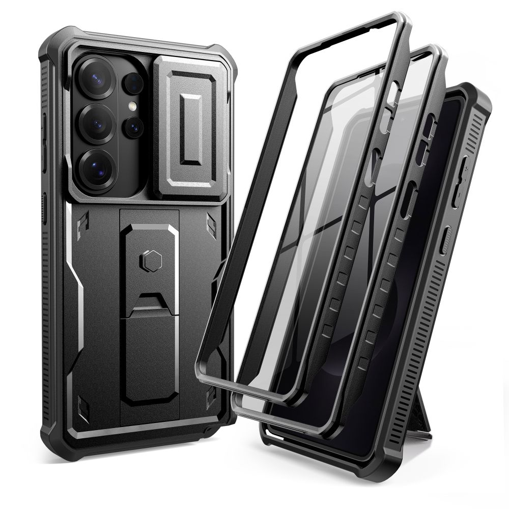 coque kevlar cam+ 2 set pour samsung galaxy s26 ultra tech protect noir
