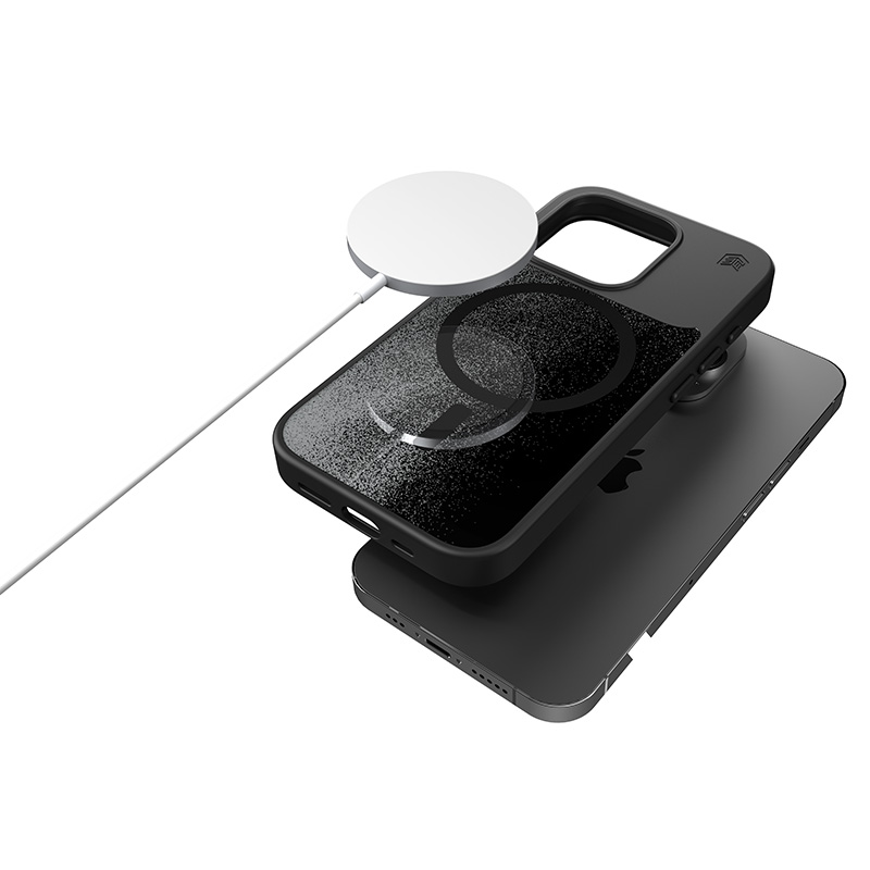coque iphone 15 pro max relax sand magsafe stm noir