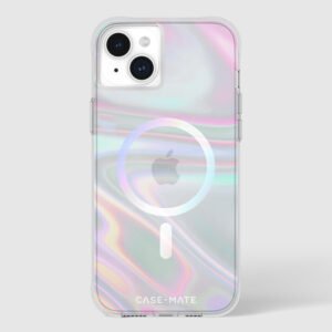 coque iphone 15 plus soap bubble magsafe case mate irisé