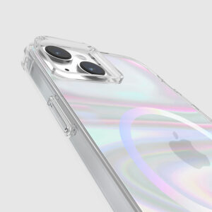 coque iphone 15 plus soap bubble magsafe case mate irisé