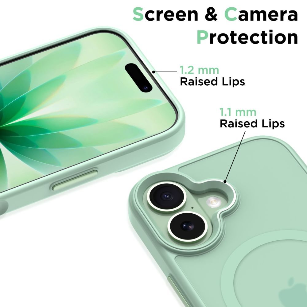 coque magmat magsafe pour iphone 17 tech protect sauge mat