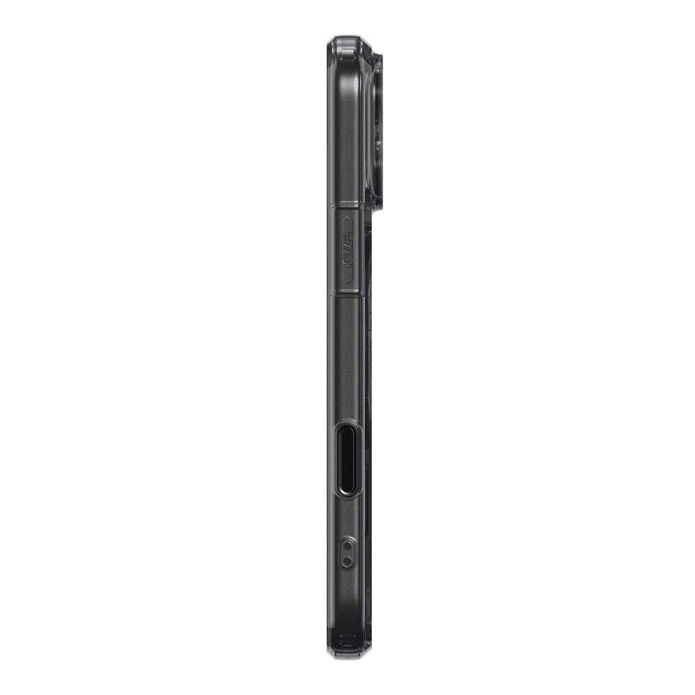 coque ultra hybrid ”t” mag magsafe pour iphone 17 pro spigen noir mat