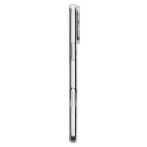coque liquid crystal mag magsafe pour iphone 17 pro spigen transparent/blanc