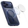 coque magpeak magsafe cc pour iphone 17 pro tech protect bleu profond/transparent