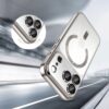 coque magflex magsafe pour iphone 17 pro tech protect argent brillant