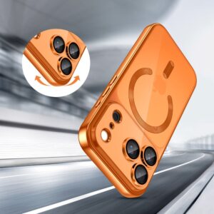coque magflex magsafe pour iphone 17 pro tech protect orange cosmique brillant