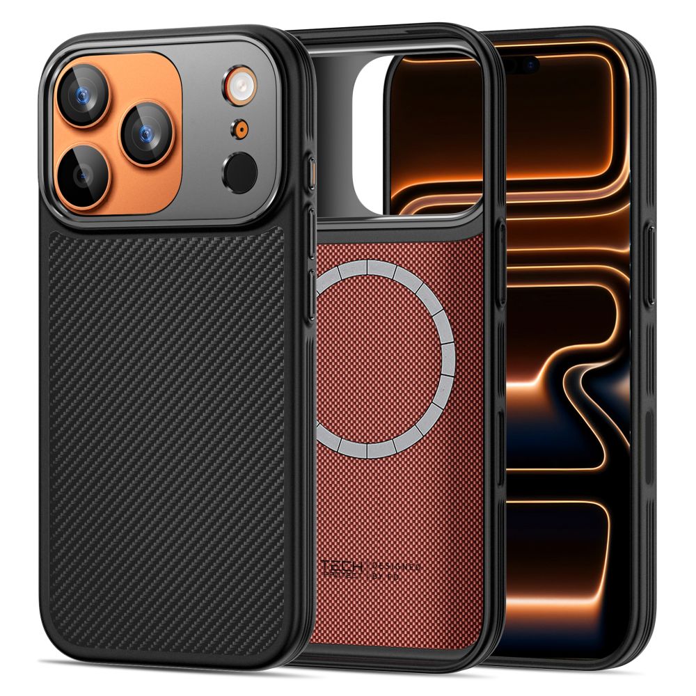 coque kevlar aramid cc magsafe pour iphone 17 pro tech protect noir
