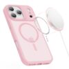 coque magmat magsafe pour iphone 17 pro tech protect rose mat