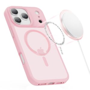 coque magmat magsafe pour iphone 17 pro tech protect rose mat