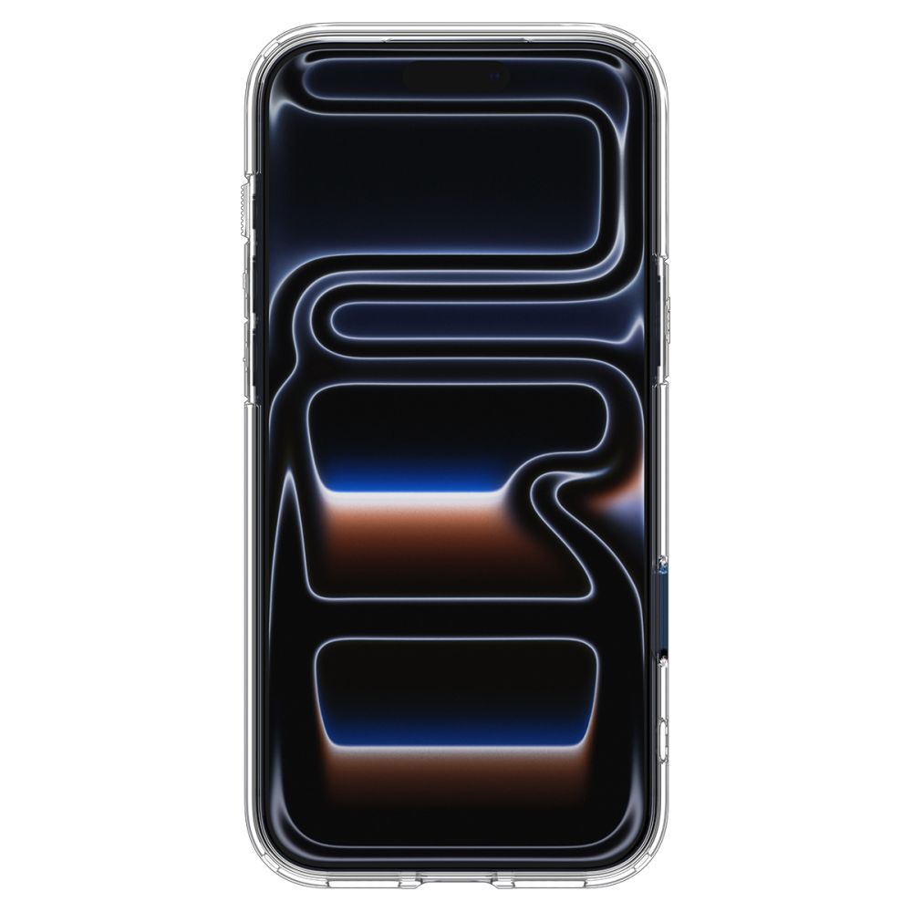 coque ultra hybrid ”t” mag magsafe pour iphone 17 pro spigen bleu mat