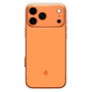 coque ultra hybrid ”t” mag magsafe pour iphone 17 pro spigen orange brillant