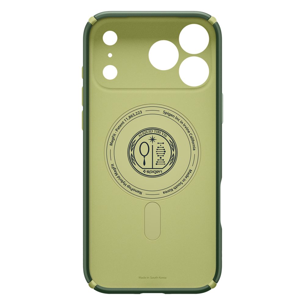 coque nano pop hybrid mag magsafe pour iphone 17 pro spigen vert avocat