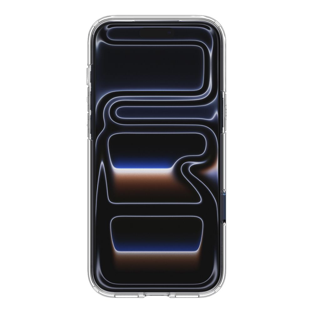 coque ultra hybrid mag magsafe pour iphone 17 pro spigen transparent/bleu profond