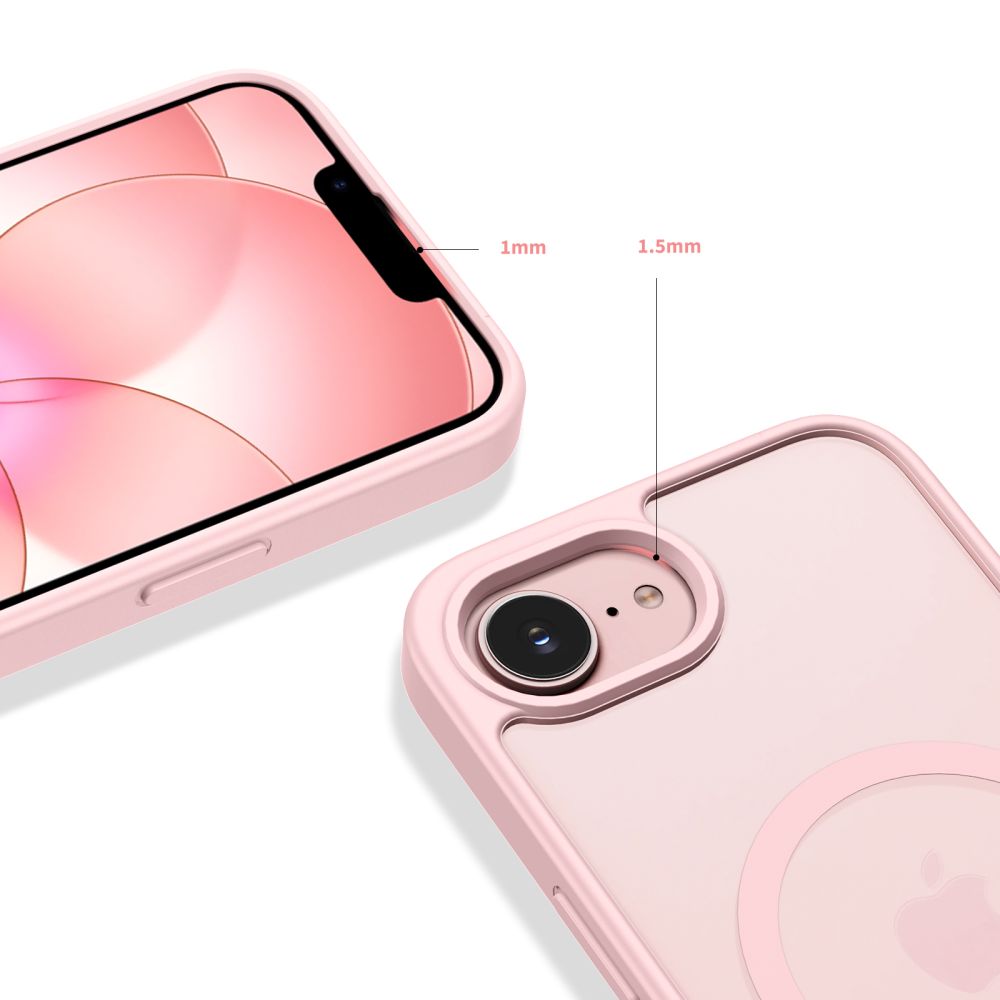coque iphone 16e / 17e tech protect rose