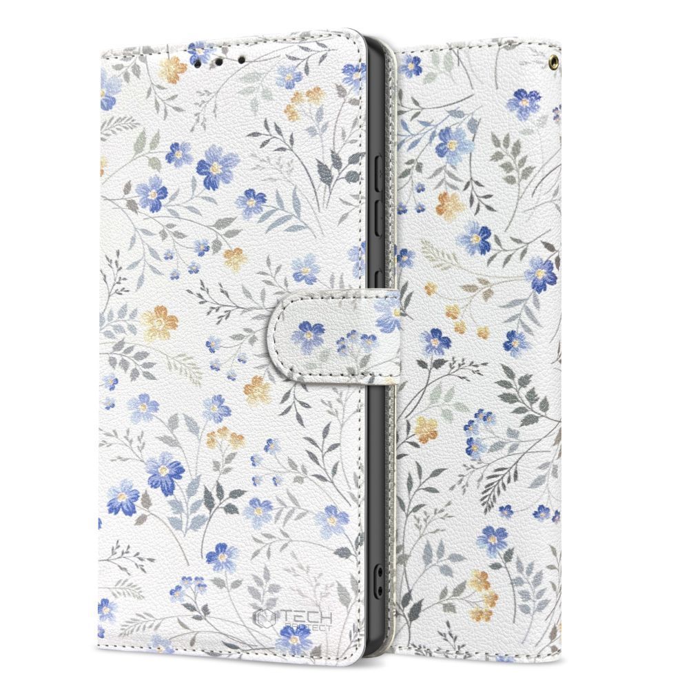 coque samsung galaxy a57 5g tech protect wallet motif fleur