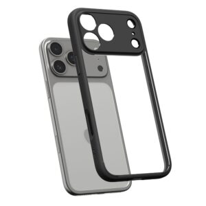 coque ultra hybrid pour iphone 17 pro spigen noir mat