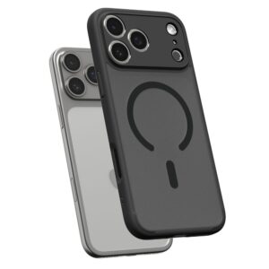 coque ultra hybrid mag magsafe pour iphone 17 pro spigen noir givré