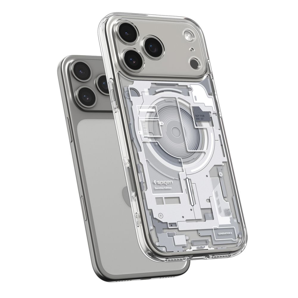 coque ultra hybrid mag magsafe pour iphone 17 pro spigen zero one blanc