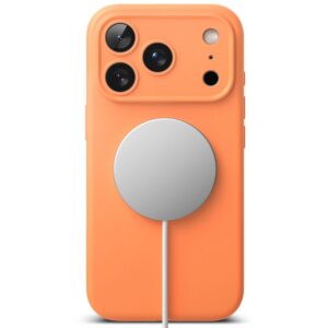 coque silicone magnetic magsafe pour iphone 17 pro ringke orange mandarine
