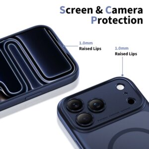 coque magpeak magsafe cc pour iphone 17 pro tech protect bleu profond mat