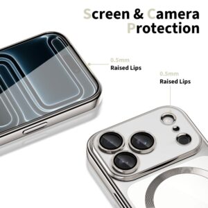 coque magflex magsafe pour iphone 17 pro tech protect argent brillant
