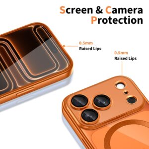 coque magflex magsafe pour iphone 17 pro tech protect orange cosmique brillant