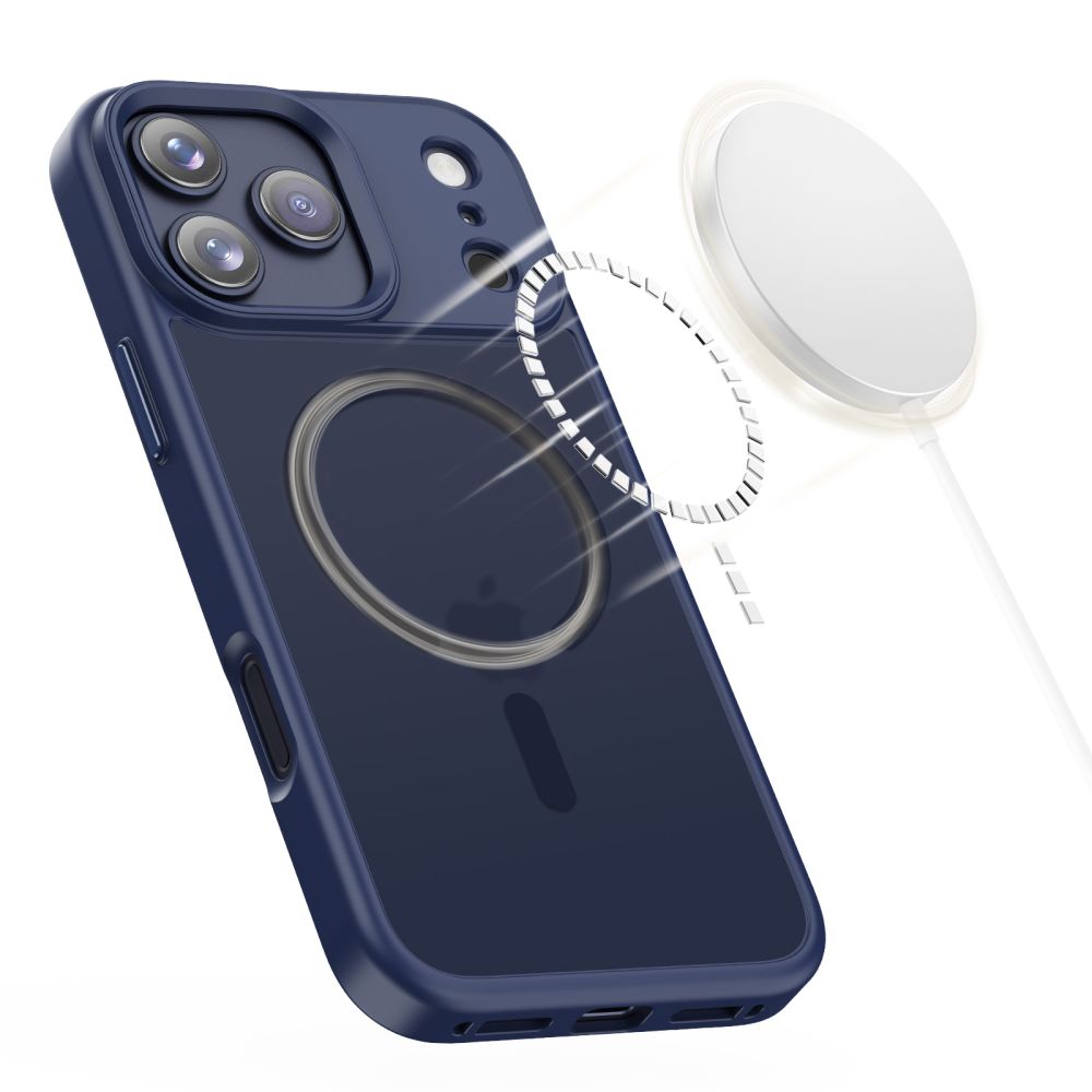 coque magmat magsafe pour iphone 17 pro tech protect bleu profond mat