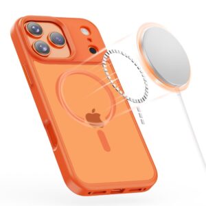 coque magmat magsafe pour iphone 17 pro tech protect orange cosmique mat