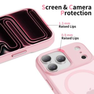 coque magmat magsafe pour iphone 17 pro tech protect rose mat