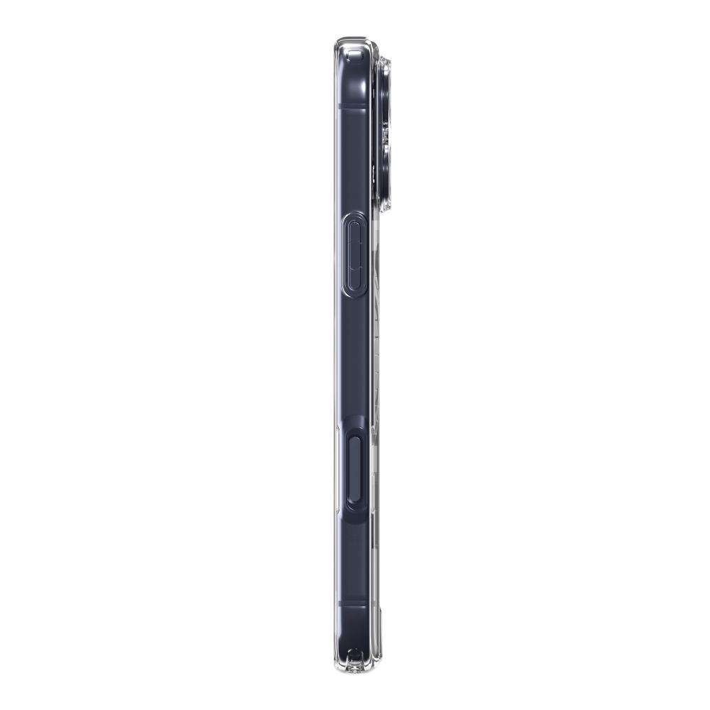 coque ultra hybrid mag magsafe pour iphone 17 pro spigen transparent/bleu profond