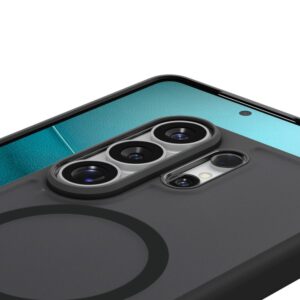 coque ultra hybrid magsafe pour samsung galaxy s26 ultra spigen noir givré