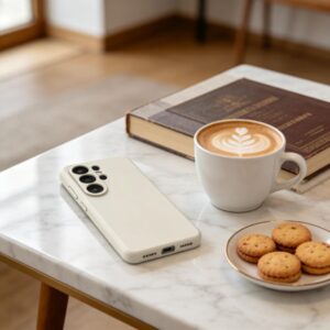 coque silicone magsafe pour samsung galaxy s26 ultra tech protect latte cosmique
