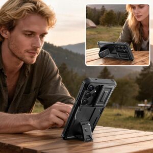 coque kevlar cam+ 2 set pour samsung galaxy s26 ultra tech protect noir
