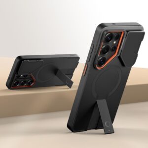 coque kevlar aura magsafe pour samsung galaxy s26 ultra tech protect noir/orange