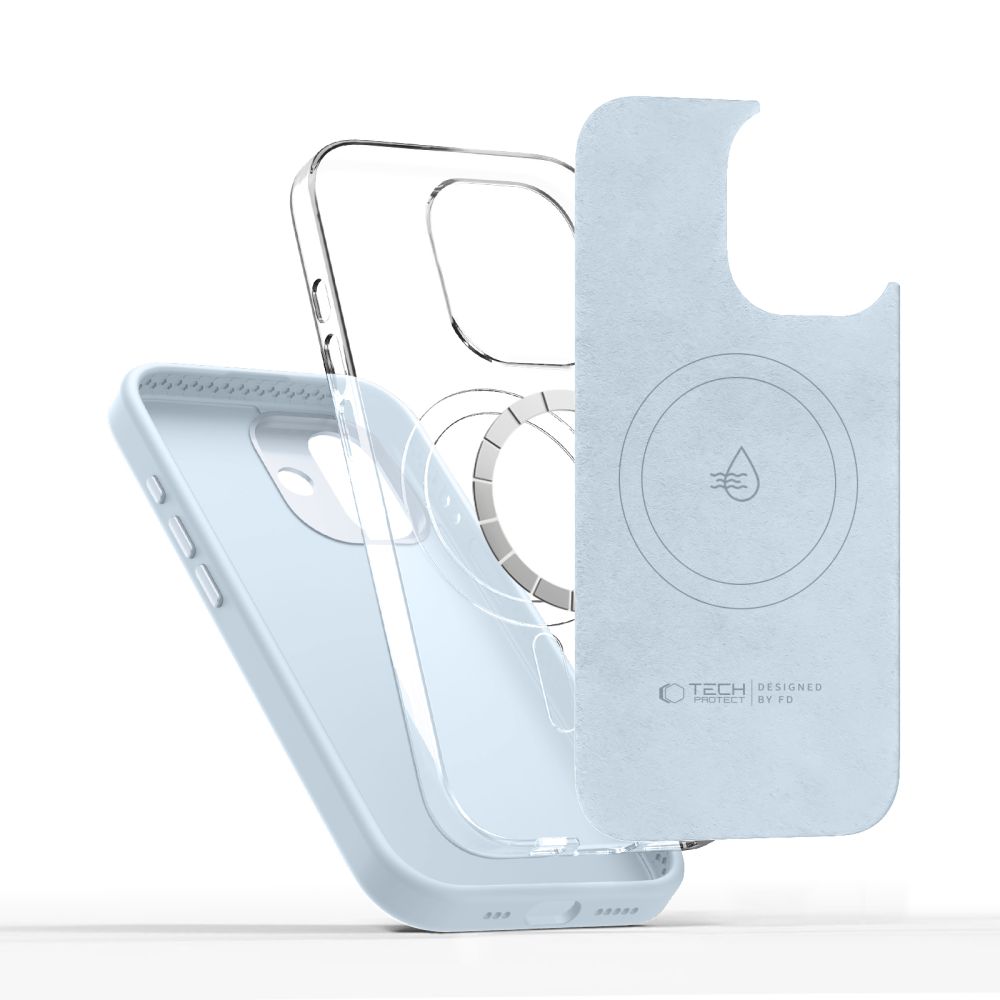 coque uniq magsafe pour iphone 17 tech protect bleu brume