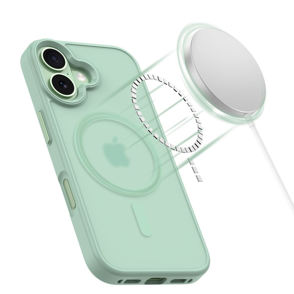 coque magmat magsafe pour iphone 17 tech protect sauge mat