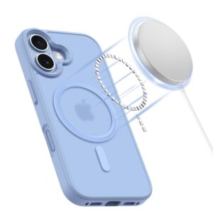 coque magmat magsafe pour iphone 17 tech protect bleu brume mat
