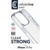 coque iphone 15 pro clear strong cellularline transparent