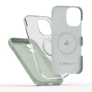 coque silicone magsafe pour iphone 17 tech protect sauge