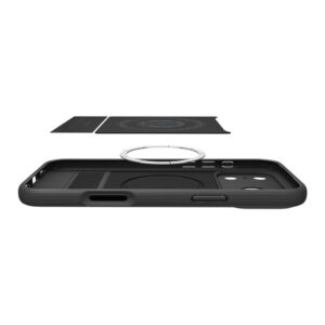 coque parallax ”s” mag magsafe pour iphone 17 pro spigen noir mat