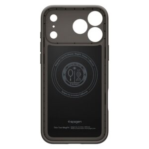 coque thin fit mag magsafe pour iphone 17 pro spigen gris gunmetal